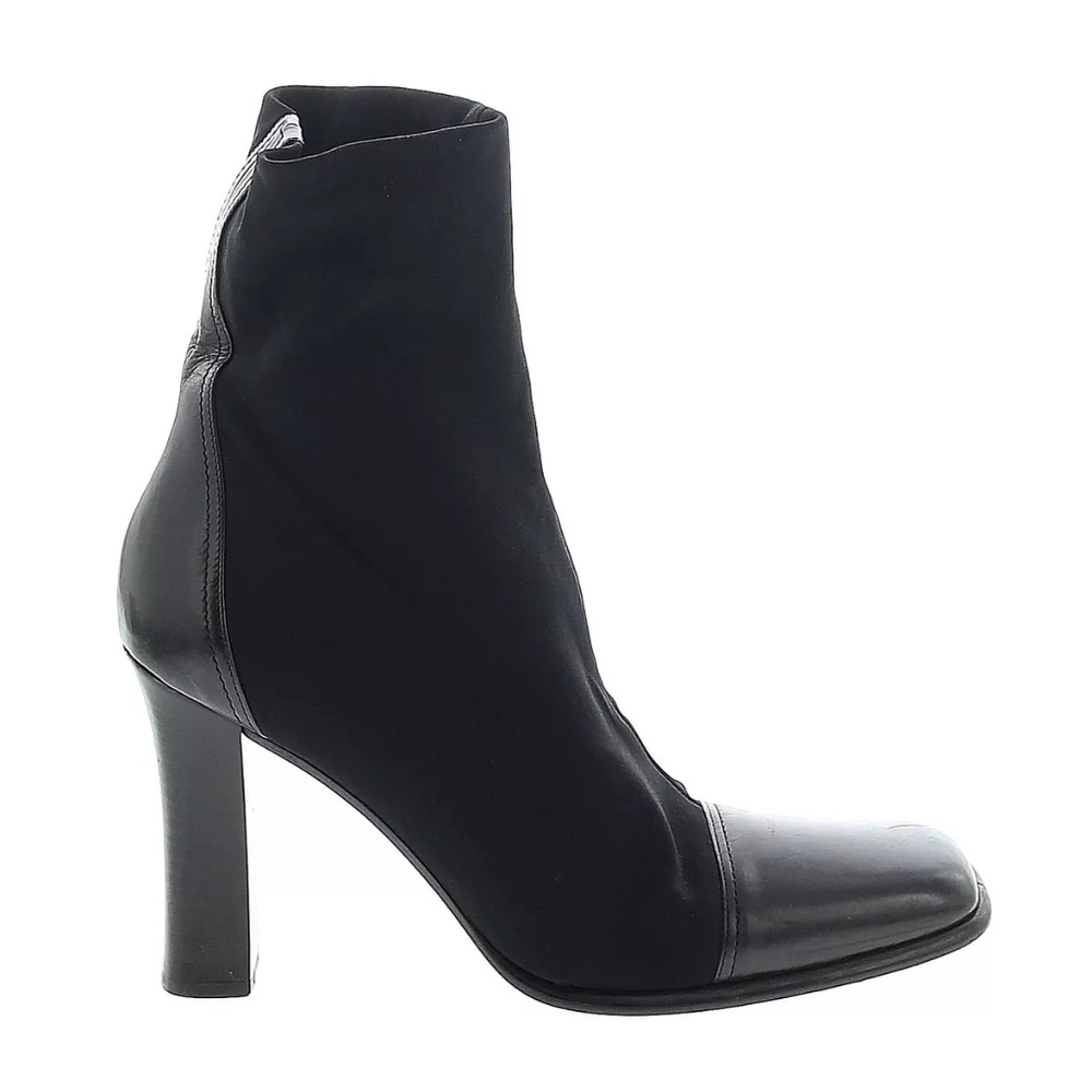 Via Spiga Nylon Leather Heeled Boots Size 9 - Picture 2 of 13